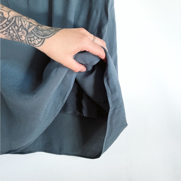 Aritzia Wilfred Free Teigan Mini T-Shirt Dress Stone Blue - Size Small - Picture 5 of 7